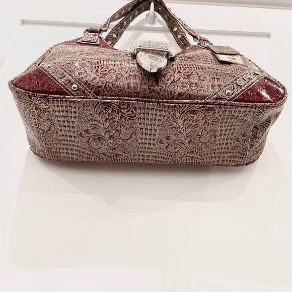 P&G Western Red & Gold w/Rhinestone Accents Shoulder Bag NWT - Picture 7 of 16